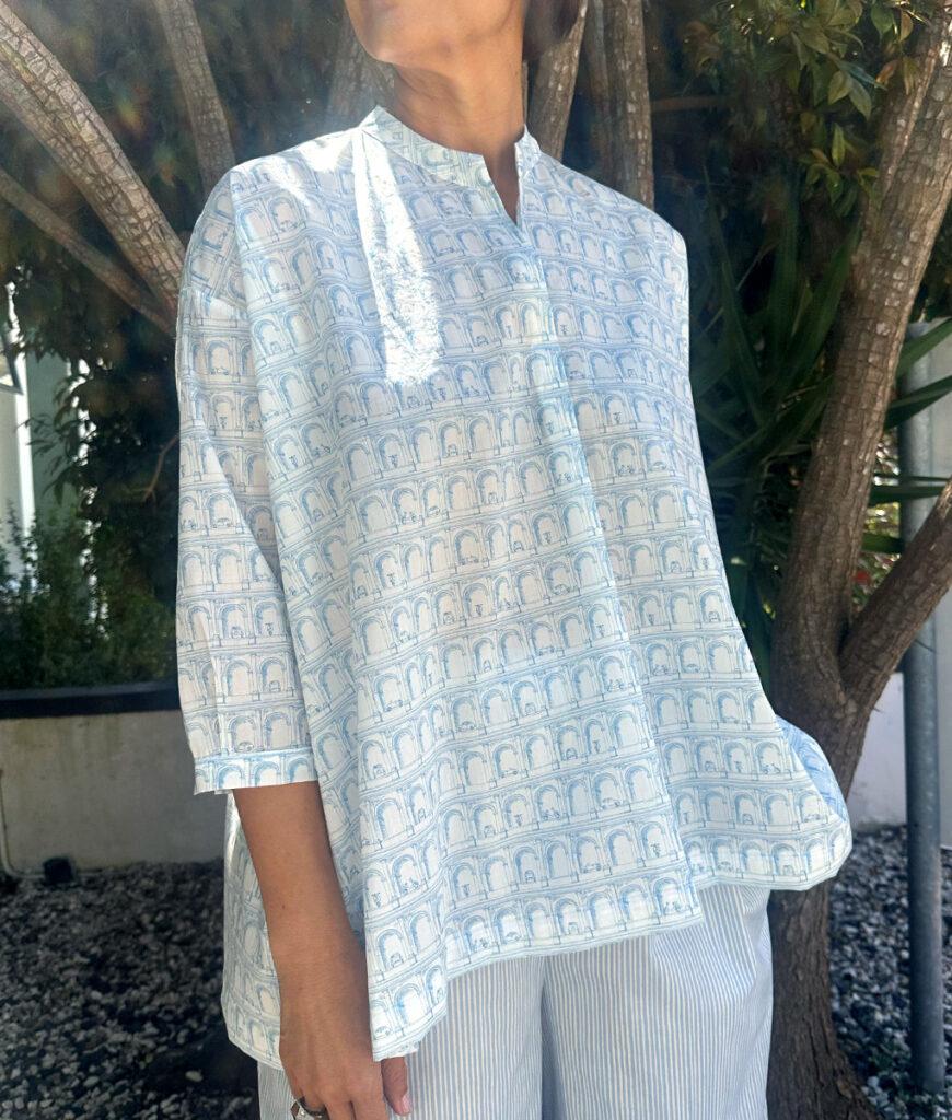 Studio 8 Easy Shirt Columns Blue