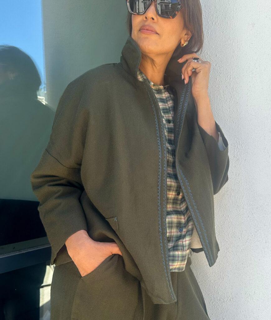 studio 8 Embroidered Jacket olive