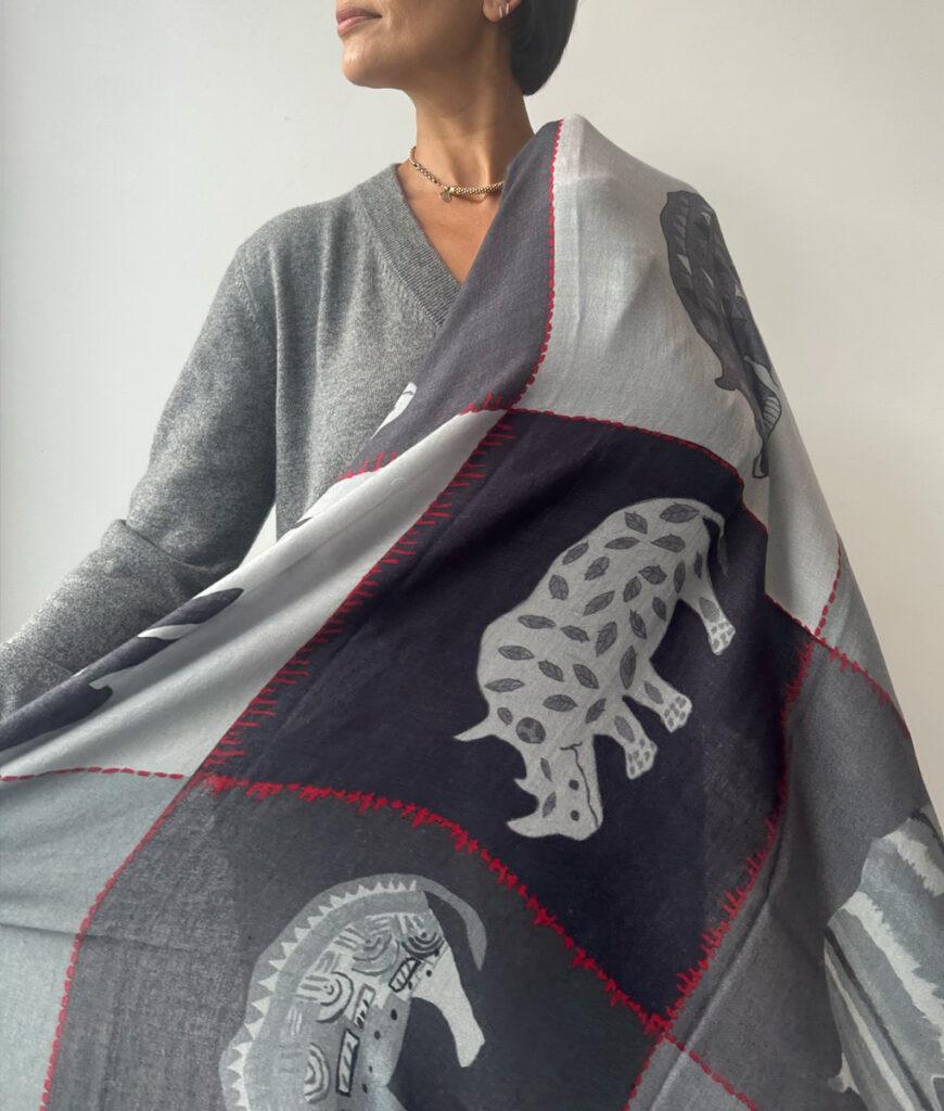 studio 8 Lalela Rhino Quilt grey