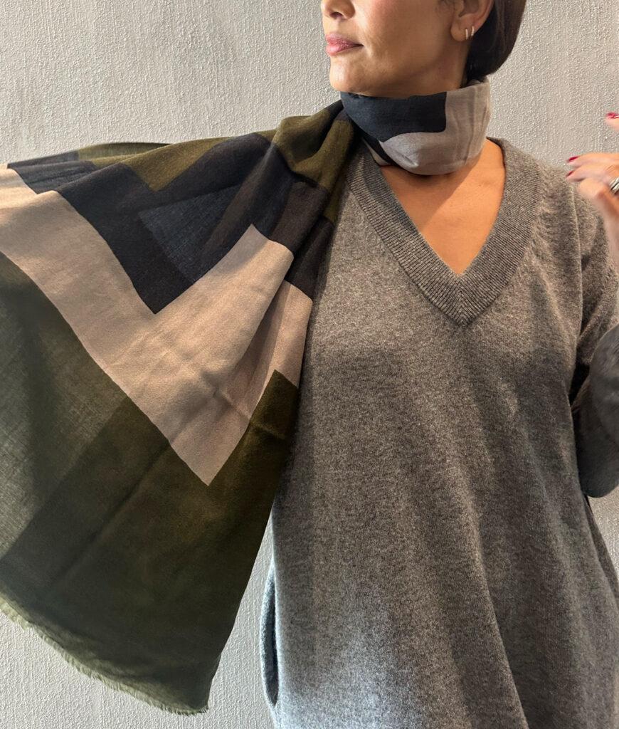 Studio 8 Lalela Yin Yang Scarf Red Green Pink