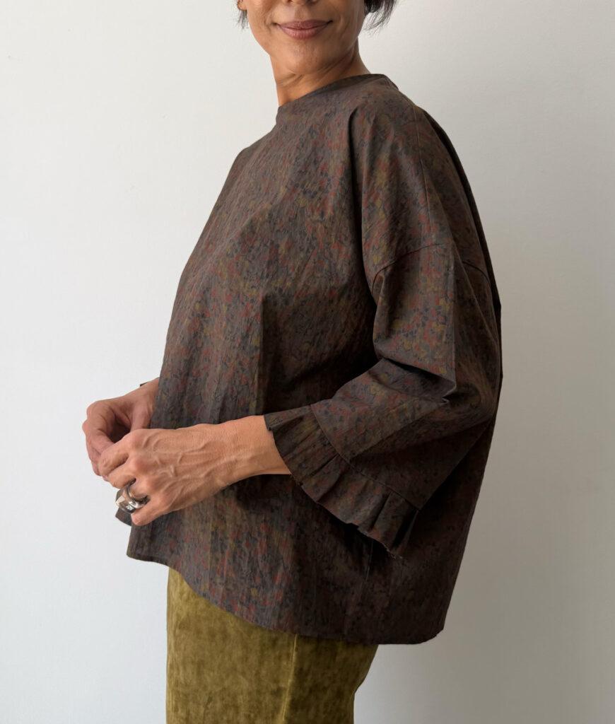 Studio 8 Long Sleeve Frill Top Coffee