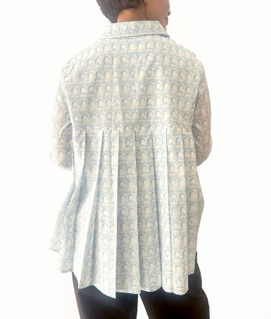 Studio 8 Pleat Back Shirt Columns Blue