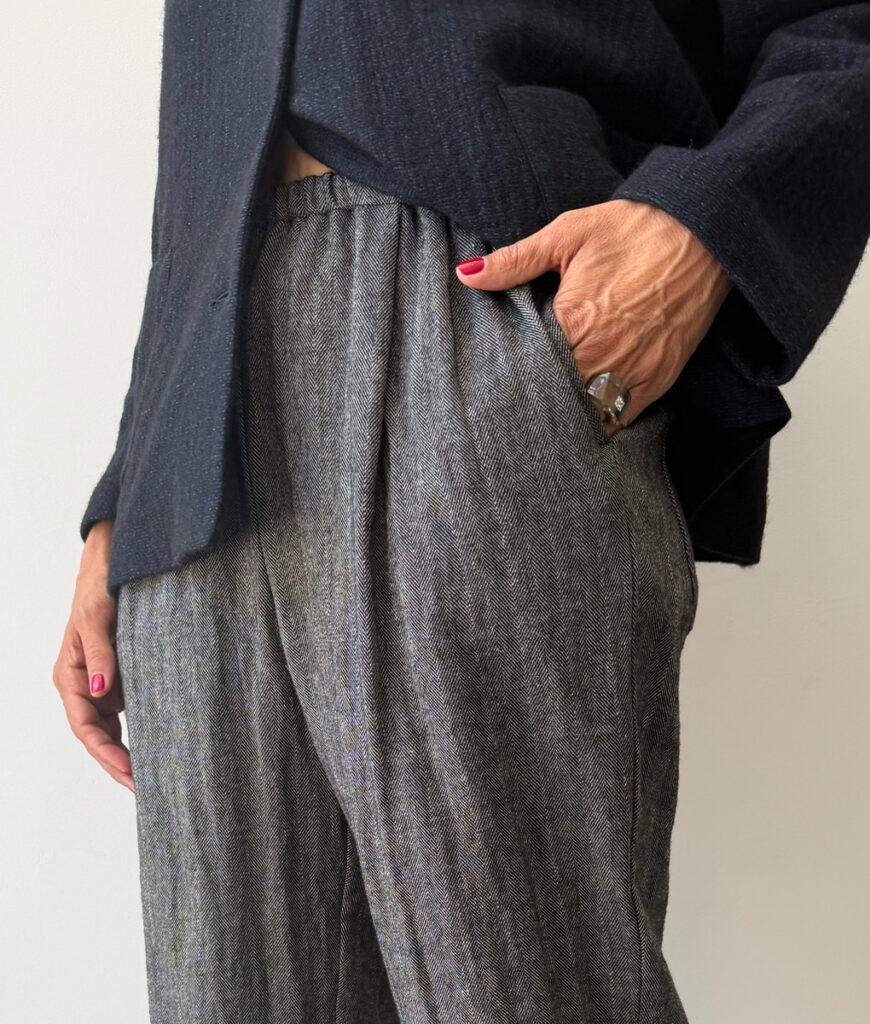Studio 8 Pull Up Pant Ecru/blk