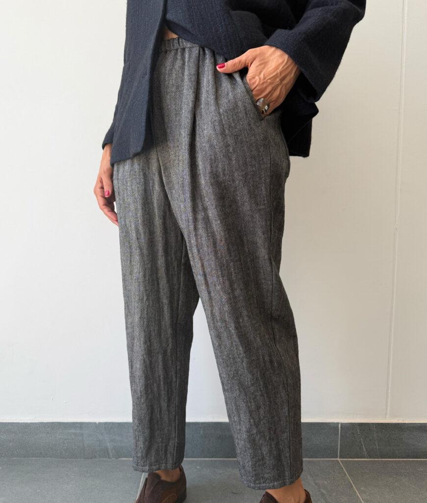 studio 8 Pull Up Pant ecru/blk