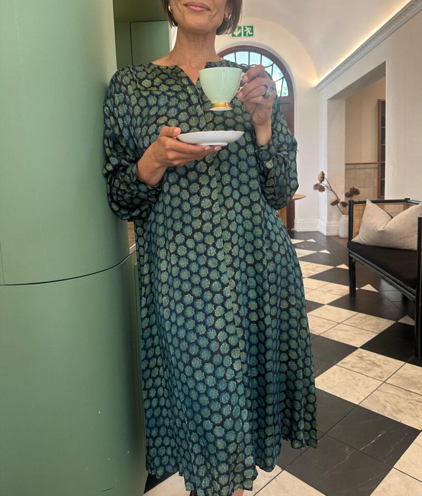 studio 8 Runaway Bicycle front closure dress green