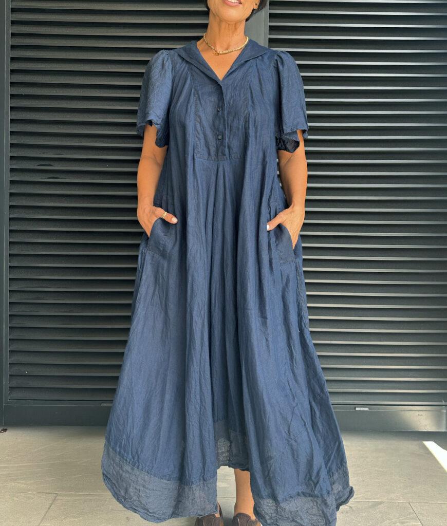 studio 8 Sailor Collar dress indigo