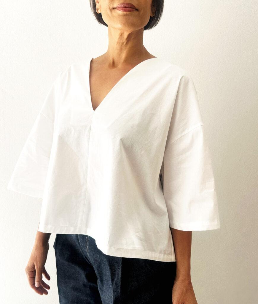 studio 8 SB V neck top white