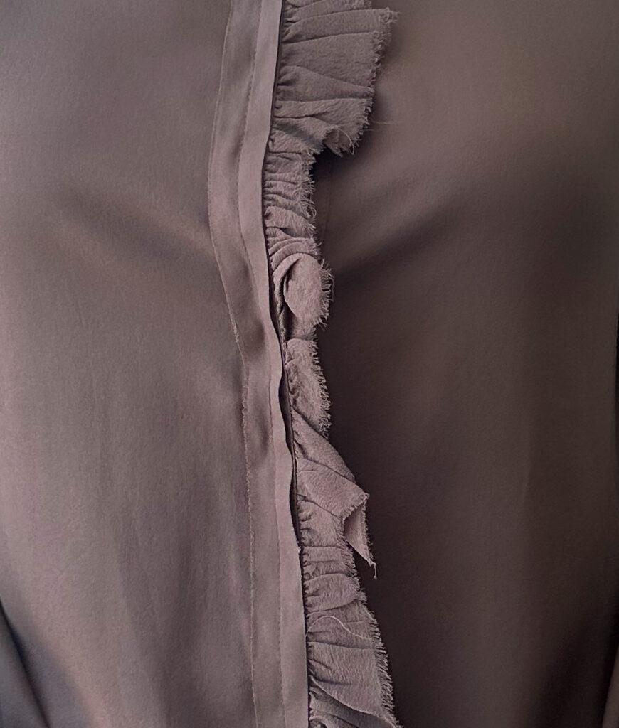 Studio 8 Silk Satin Frill Shirt Mulch