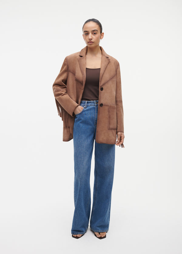 studio ar VITORIA Suede Fringe Jacket