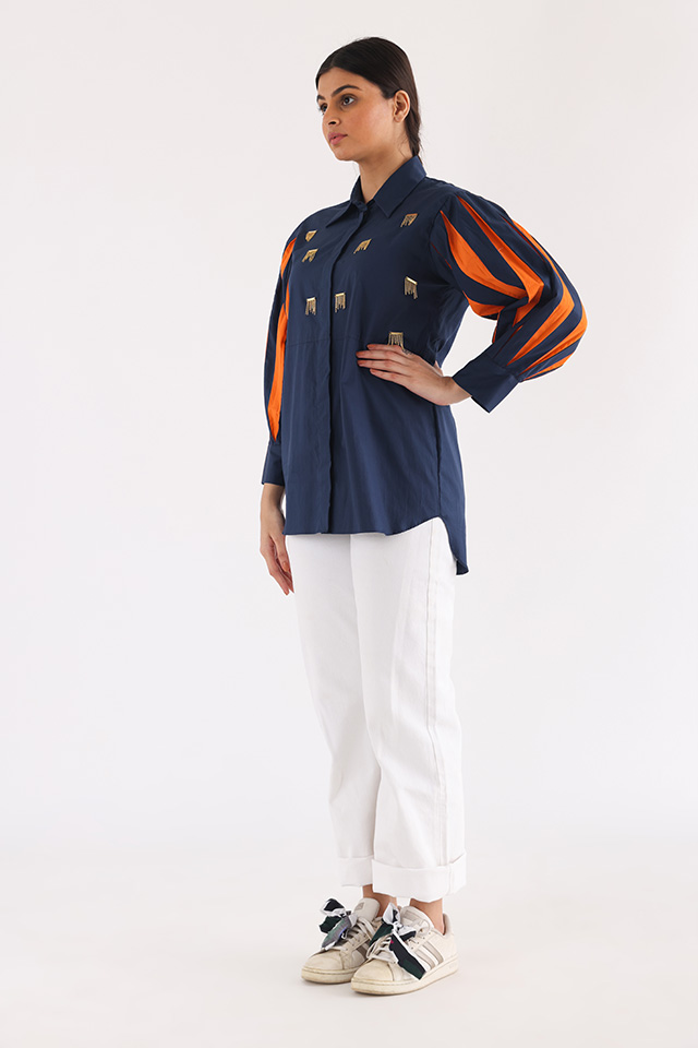 Studio Moda Pleated Sleeve Flow Shirt