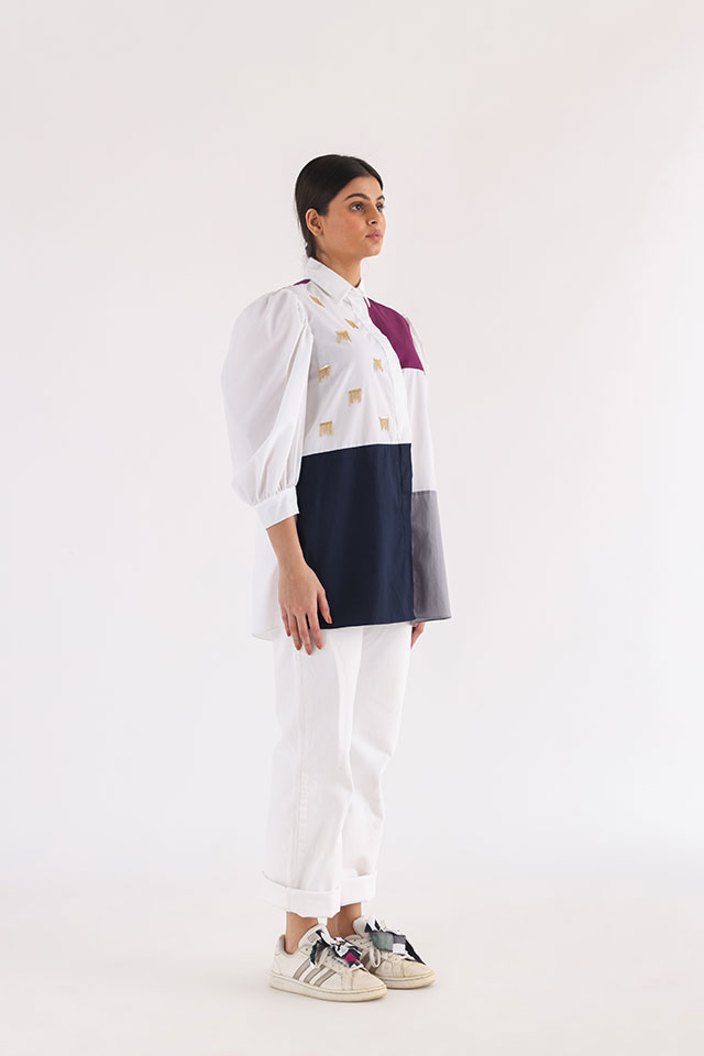 Studio Moda Puff Colourblock Shirt