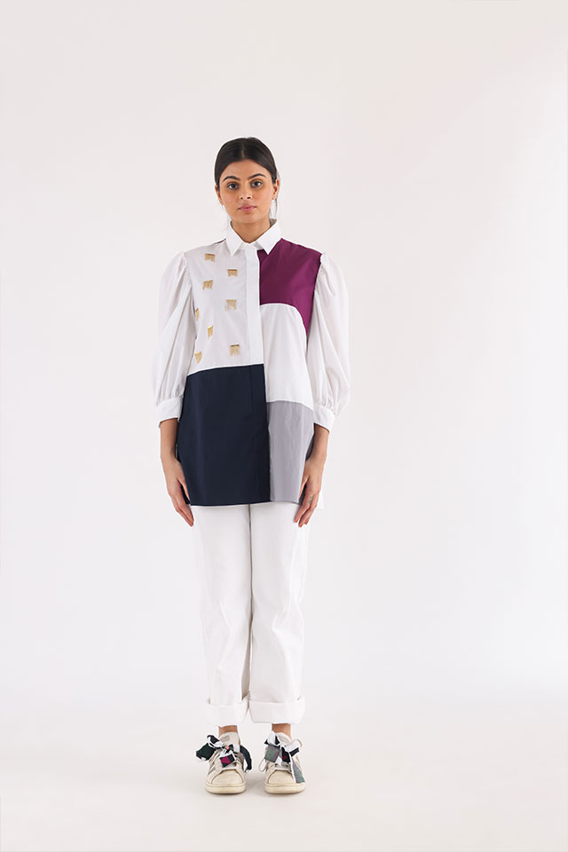 studio moda Puff Colourblock Shirt