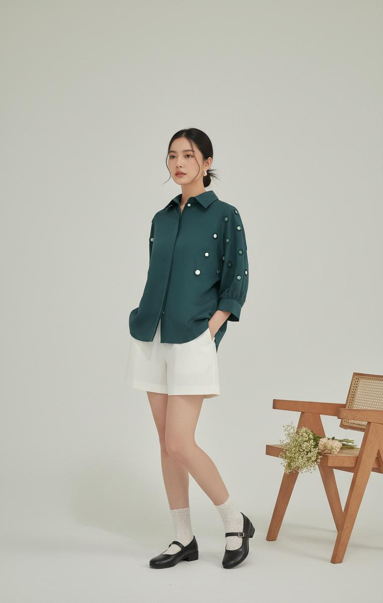 studio moda Square Sleeve Shirt