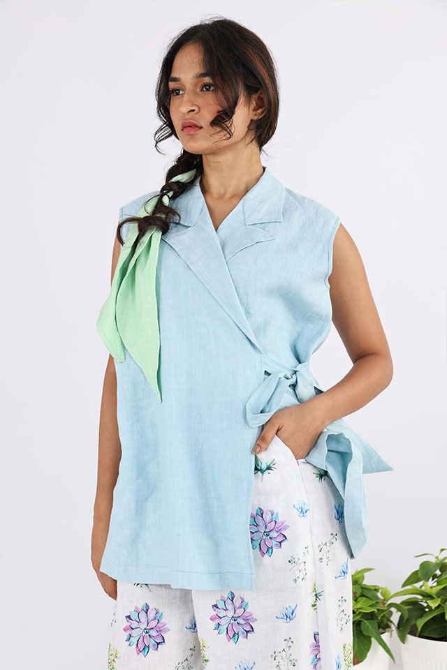 studio moda The Camel Collared Waist Tie Jacket