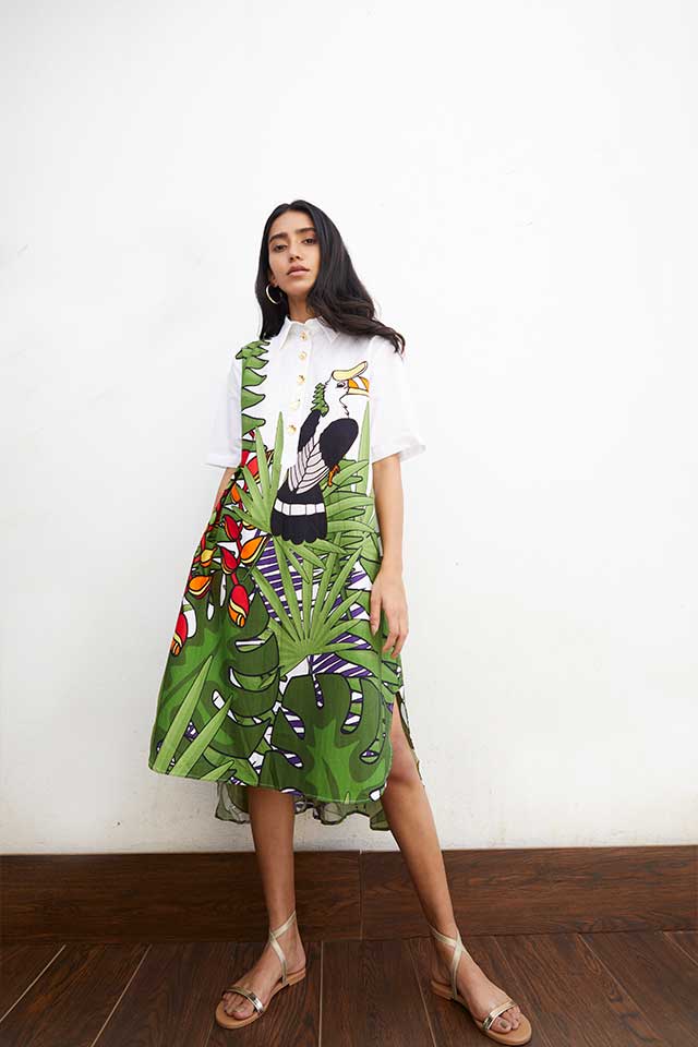 studio moda The Palm Pleat Dress