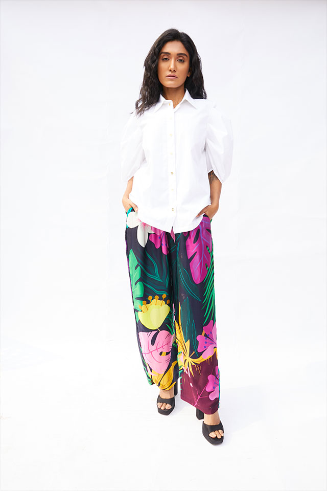 studio moda The Tropical Night Straight Bemberg Pants