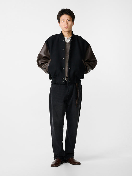 Studio Nicholson Alph Leather Bomber Jacket