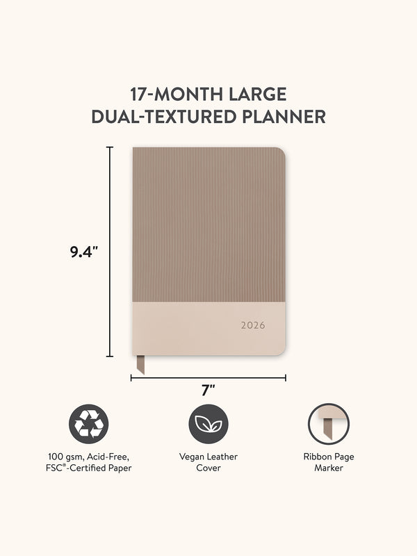 Studio Oh 2026 Desert Taupe Large Dual-Textured Planner