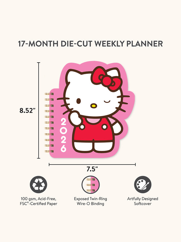 Studio Oh 2026 Hello Kitty Playful Pink Die-Cut Weekly Planner