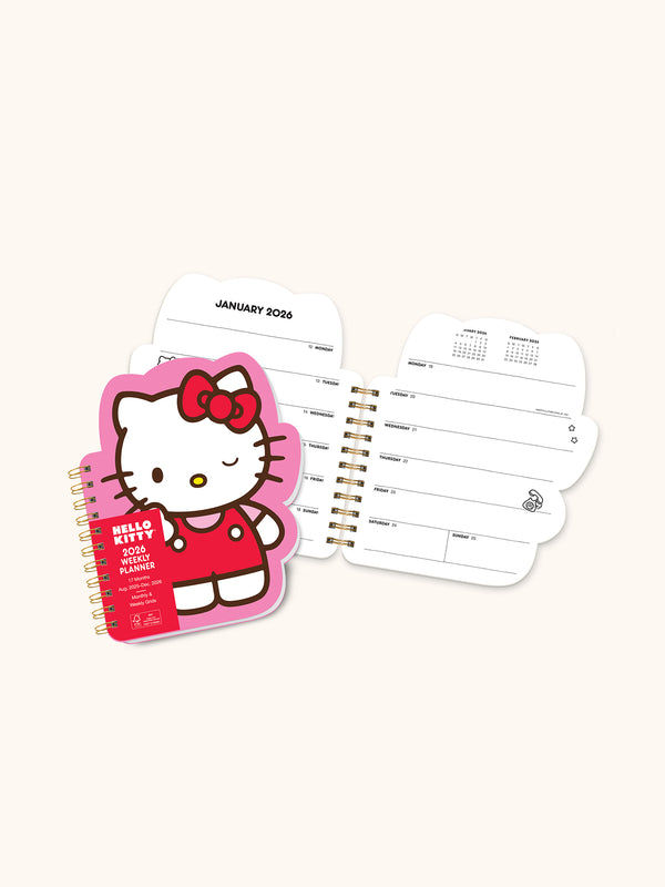 Studio Oh 2026 Hello Kitty Playful Pink Die-Cut Weekly Planner
