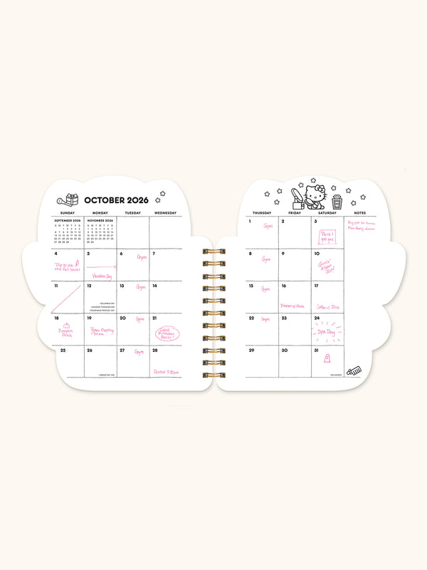 Studio Oh 2026 Hello Kitty Playful Pink Die-Cut Weekly Planner