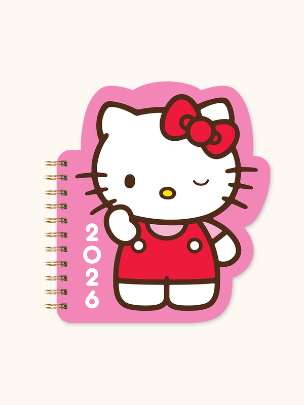 studio oh 2026 Hello Kitty Playful Pink Die-Cut Weekly Planner