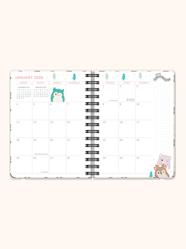 Studio Oh 2026 Squishmallows Squish Squad Deluxe Compact Flexi Planner