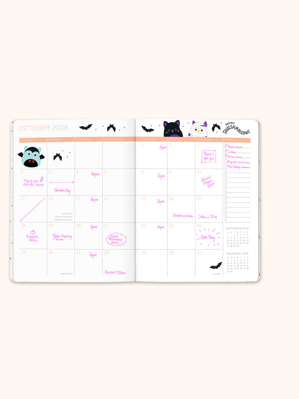 Studio Oh 2026 Squishmallows Squish Squad Just Right Monthly Planner With Enamel Charm Bookmark