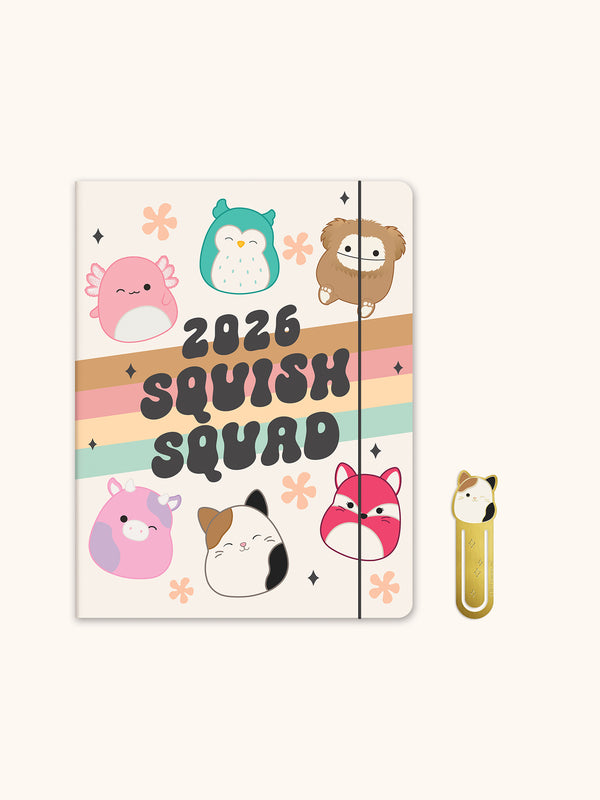 studio oh 2026 Squishmallows Squish Squad Just Right Monthly Planner with Enamel Charm Bookmark