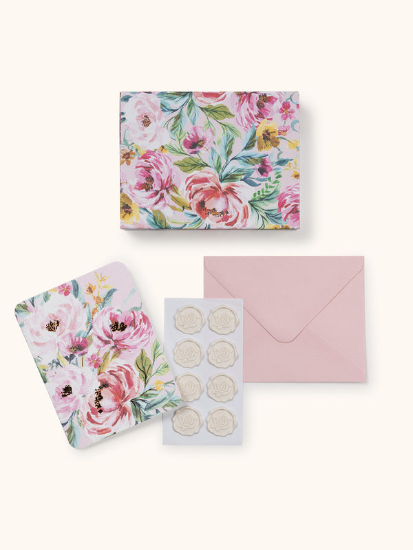 Studio Oh Bella Flora Studio Note Cards With Matching Wax Seals
