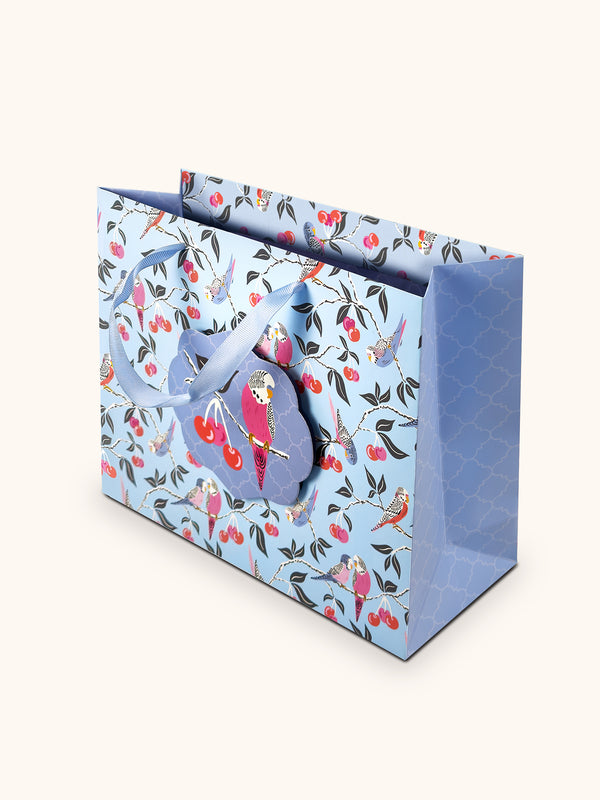 Studio Oh Birds In The Cherry Tree Large Horizontal Die-Cut Gift Bag With Tissue