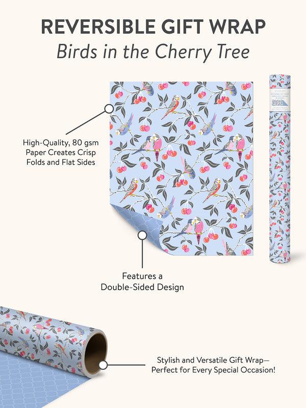 Studio Oh Birds In The Cherry Tree Reversible Gift Wrap