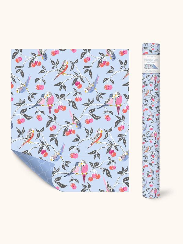 studio oh Birds in the Cherry Tree Reversible Gift Wrap