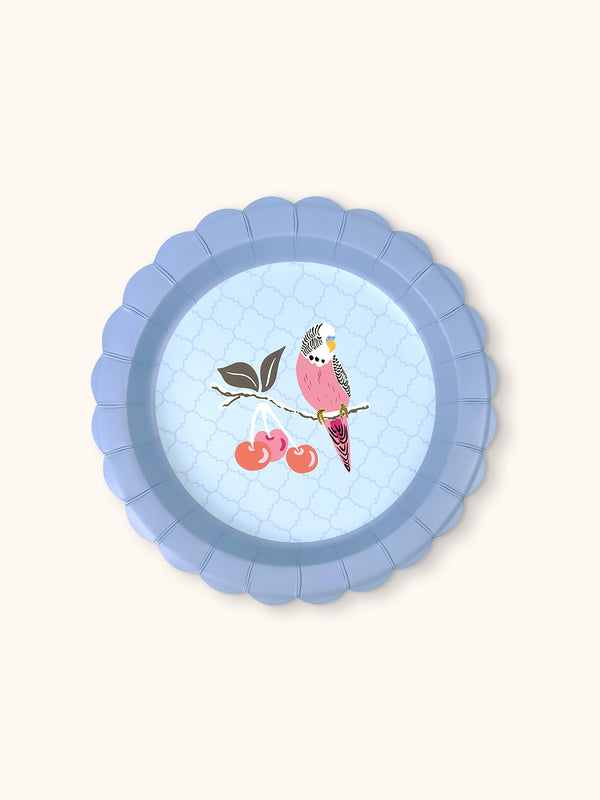 studio oh Birds in the Cherry Tree Scalloped Dessert Plates