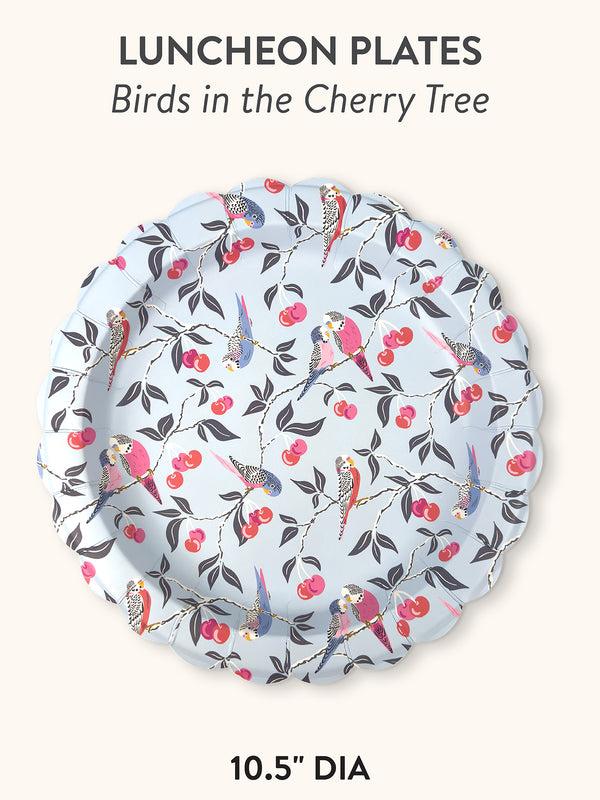 Studio Oh Birds In The Cherry Tree Scalloped Lunch Plates