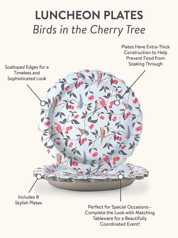 Studio Oh Birds In The Cherry Tree Scalloped Lunch Plates
