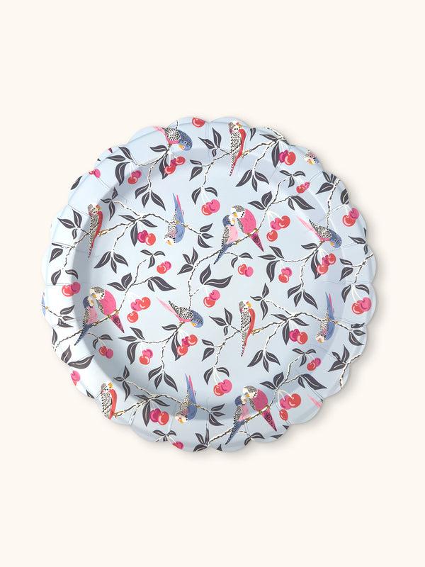 studio oh Birds in the Cherry Tree Scalloped Lunch Plates
