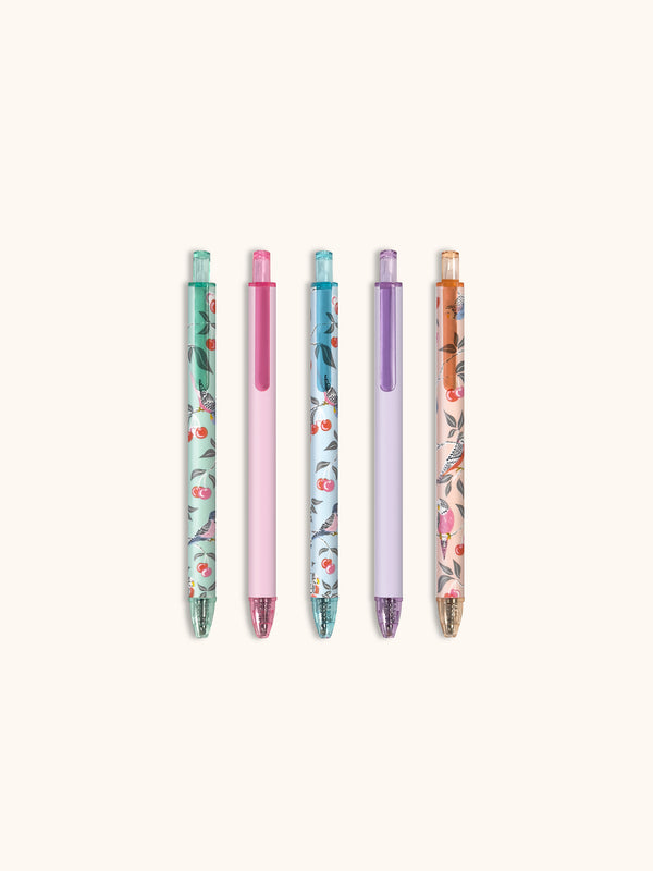 Studio Oh Birds In The Cherry Tree Soft-Touch Gel Pen Set