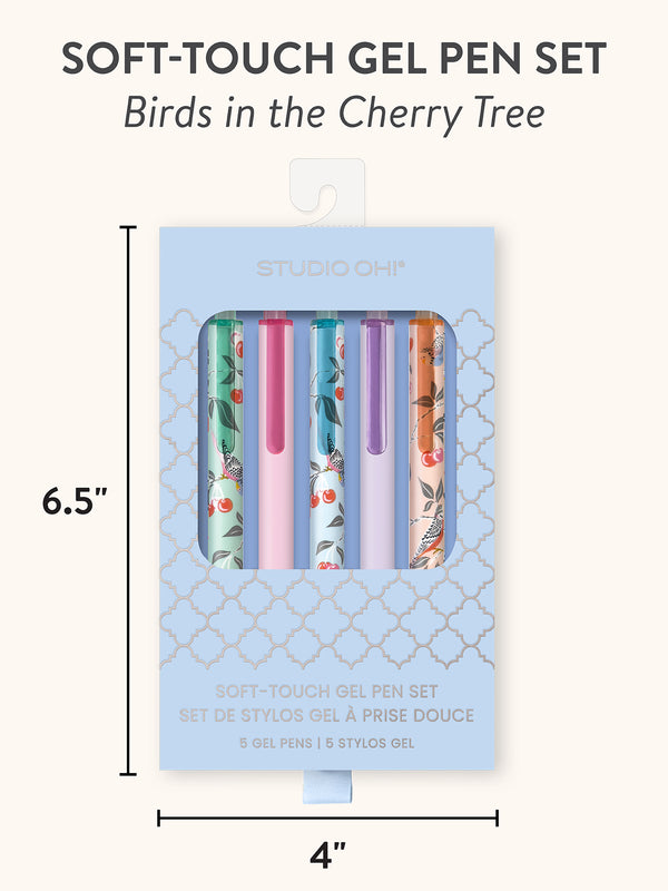 Studio Oh Birds In The Cherry Tree Soft-Touch Gel Pen Set