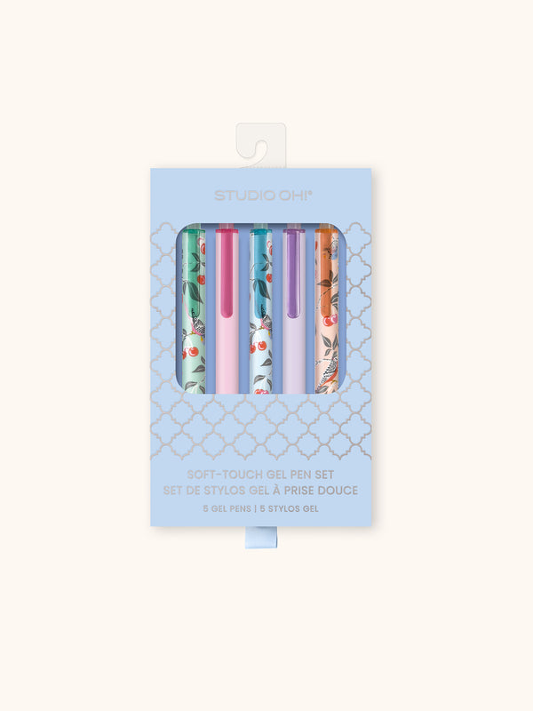 studio oh Birds in the Cherry Tree Soft-Touch Gel Pen Set