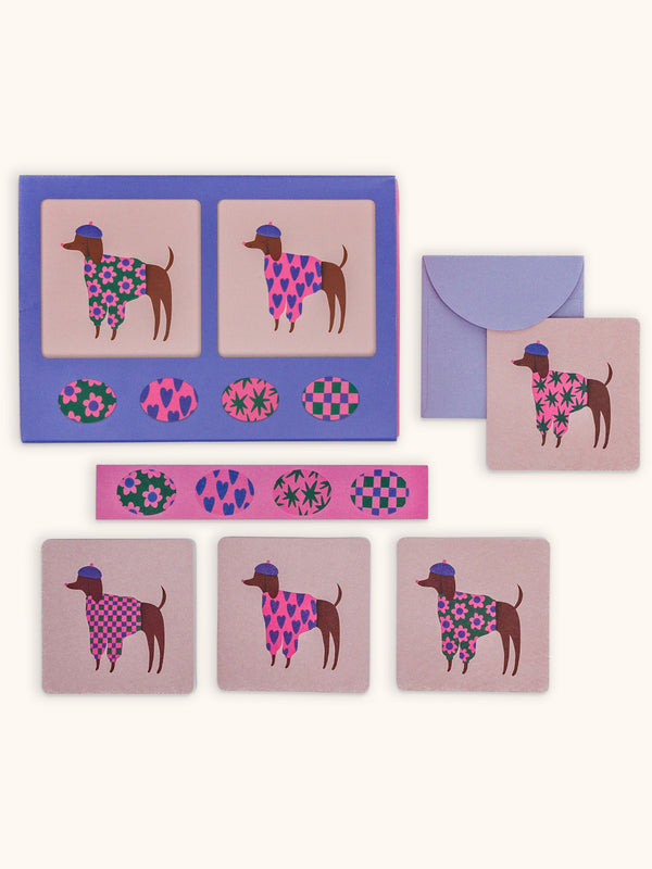 Studio Oh Bonjour Mes Amis Mini Note Card Set With Stickers