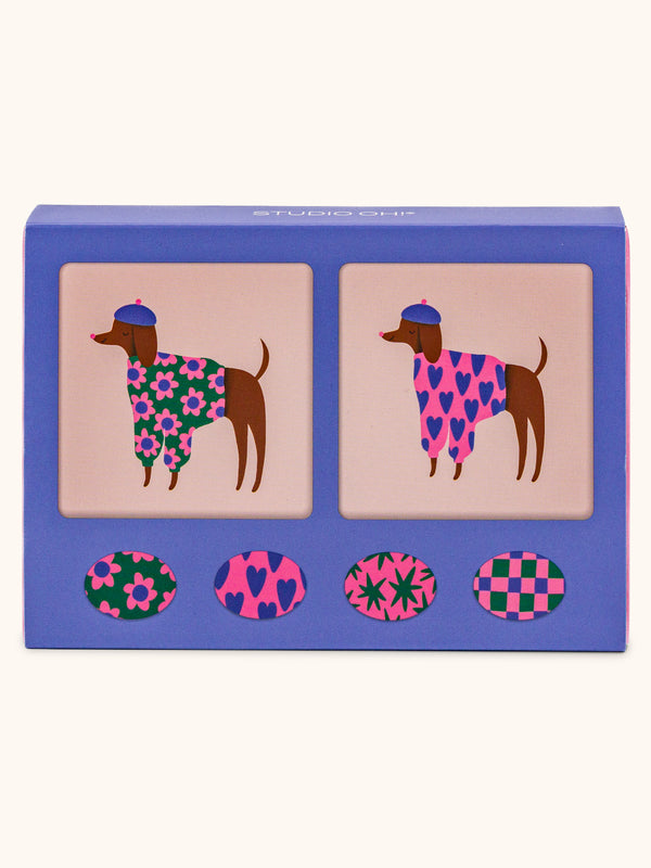 studio oh Bonjour Mes Amis Mini Note Card Set with Stickers