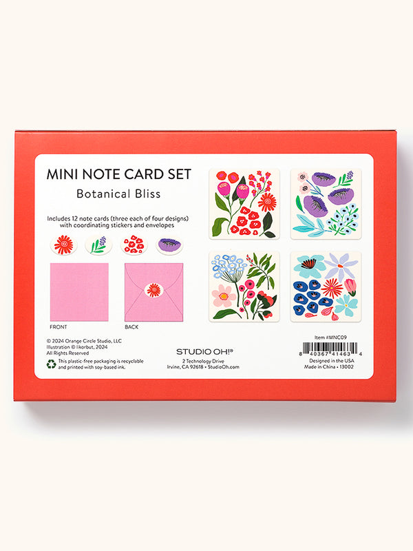 Studio Oh Botanical Bliss Mini Notecard Set With Stickers