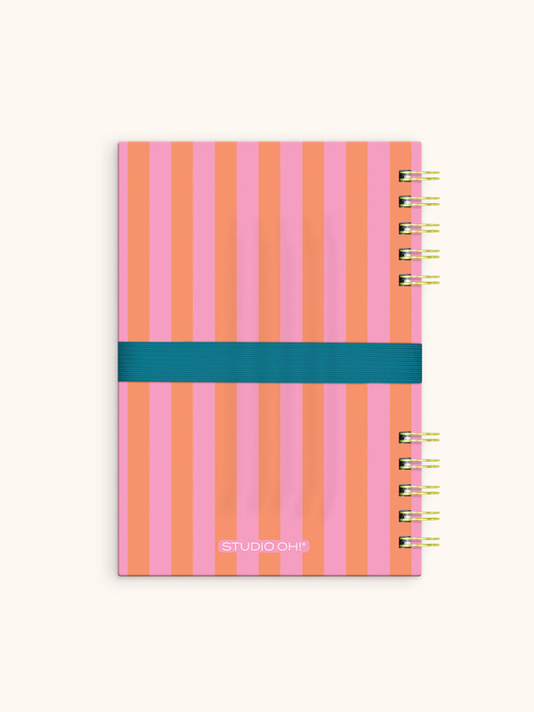 Studio Oh Cabana Stripes Harper Split-Spiral Notebook & Pen Set