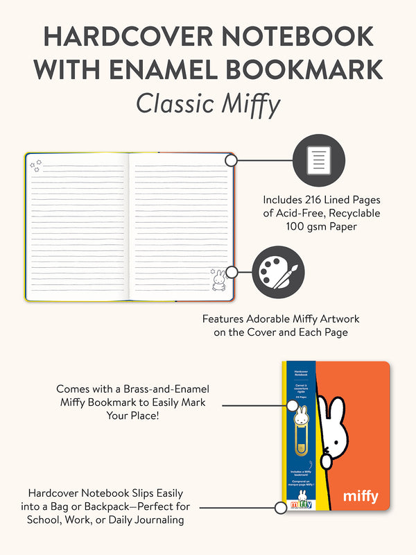 Studio Oh Classic Miffy Hardcover Notebook With Enamel Bookmark