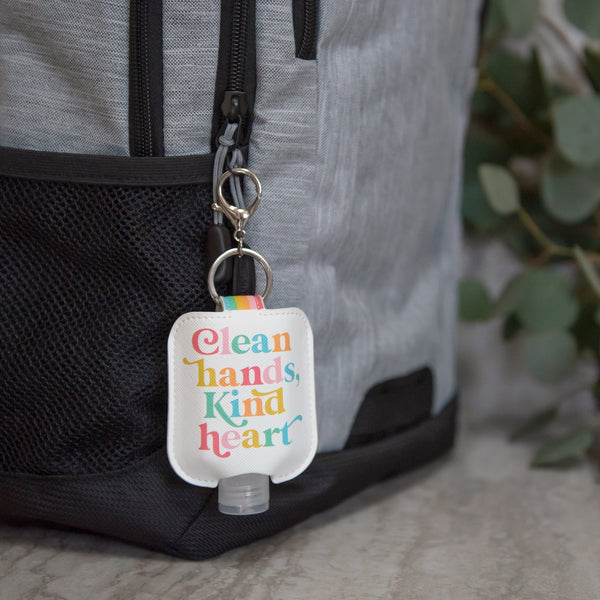 Studio Oh Clean Hands Kind Heart Hand-Sanitizer Holder With Travel Bottle