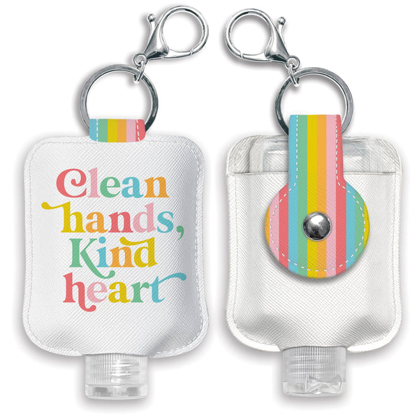 studio oh Clean Hands Kind Heart Hand-Sanitizer Holder with Travel Bottle