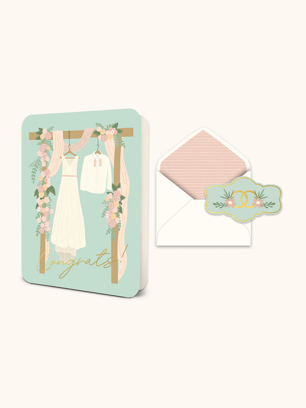 studio oh Congrats Wedding Attire Deluxe Greeting Card