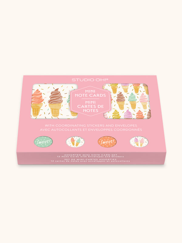 studio oh Cool & Creamy Assorted Mini Note Card Set with Stickers
