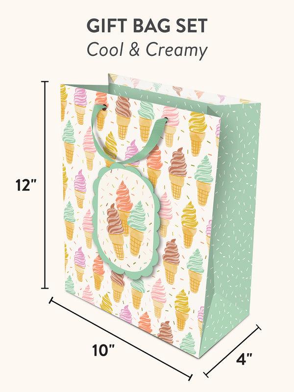 Studio Oh Cool & Creamy Large Vertical Die-Cut Gift Bag With Tissue